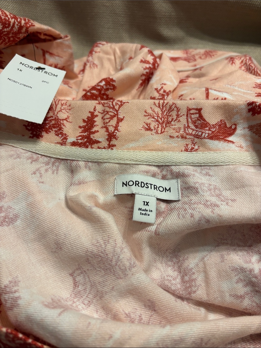Nordstrom Cozy Cotton Blend Flannel Plus Pajama Set - Picture 11 of 13
